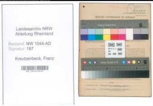Entnazifizierung Franz Kreutzenbeck , geb. 24.06.1901 (Angestellter)