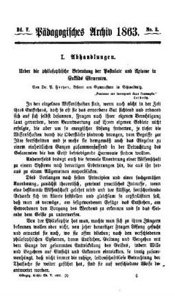Ueber die philosophische Bedeutung der Postulate und Axiome in Euklids Elementen