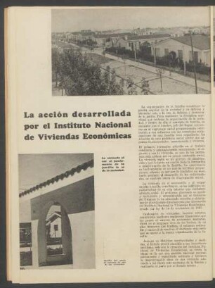 La acción desarrollada por el Instituto Nacional de Viviendas Económicas