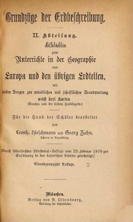 Grundzüge der Erdbeschreibung, II