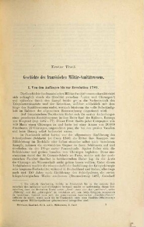 Das französische Militär-Sanitätswesen : Geschichte und gegenwärtige Gestaltung