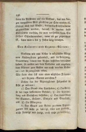 Von Kräuter- und Arzney-Gärten.