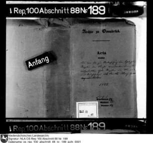 Monats- und Rauchschatzregister des Amts Iburg (mit Nachträgen bis ca. 1800)
