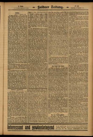 Zweite Ausgabe vom Donnerstag, den 11. September 1913.