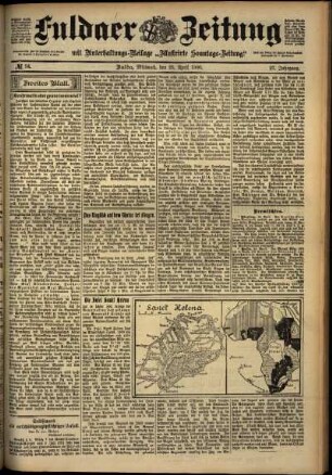 Zweite Ausgabe vom Mittwoch, den 25. April 1900.