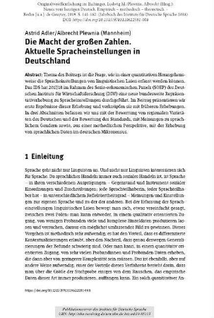Die Macht der großen Zahlen. Aktuelle Spracheinstellungen in Deutschland