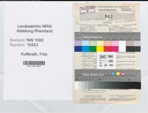 Entnazifizierung Fritz Kufferath, geb. 29.09.1921 ()