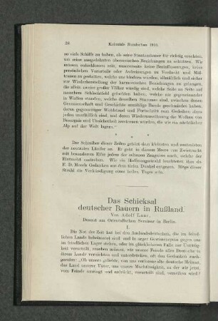 Das Schicksal deutscher Bauern in Rußland.