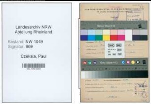 Entnazifizierung Paul Czekala , geb. 16.06.1921 (Polizist)