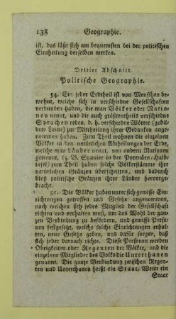 Dritter Abschnitt. Politische Geographie