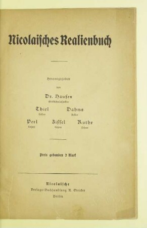 Nicolaisches Realienbuch