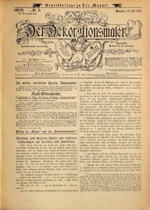 Die Mappe. Wochenausgabe, Deutsche Malerzeitung : Deutsche Maler- u. Lackiererzeitschrift. [11]. 1891/92