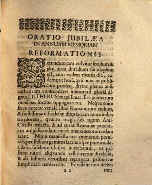 Oratio iubilaea in annuam memoriam reformationis