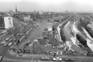 Güterbahnhof der Bundesbahndirektion an der östlichen Kriegsstraße