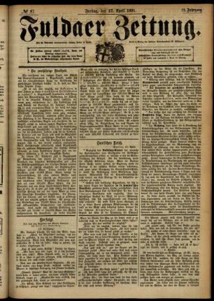 Ausgabe vom Freitag, den 17. April 1891.