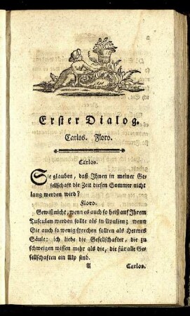Erster Dialog. Carlos. Floro.