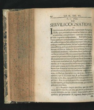 Tit. VII. De Servili Cognatione.