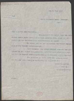 Brief an Heinrich Dessauer : 08.07.1914
