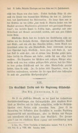 346-352 Die Grafschaft Derby und die Regierung Elisabeths