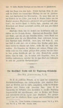 346-352 Die Grafschaft Derby und die Regierung Elisabeths