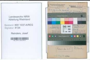 Entnazifizierung Josef Reinders , geb. 00.00.0000 (Geschaeftsfuehrer)