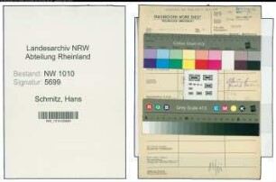 Entnazifizierung Hans Schmitz , geb. 15.01.1910 (Laborant)