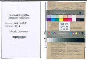 Entnazifizierung Germana Frank , geb. 28.11.1912 (Lehrerin)