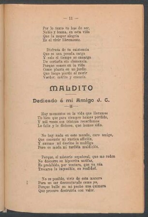 Maldito : Dedicado á mi amigo J. C.