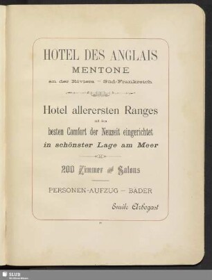 Hotel des Anglais, Mentone