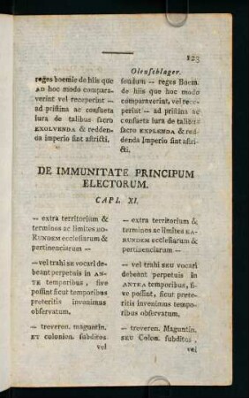 123-125, De Immunitate Principum Electorum. Capi. XI.