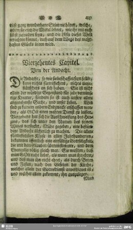 Vierzehentes Capitel. Von der Andacht