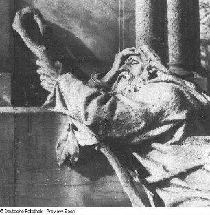 Eberlein, Gustav Heinrich: Denkmal für Richard Wagner (1813-1883; Komponist, Dirigent), 1901-1903. Marmor. Detail Tannhäuser im Pilgergewand. Berlin, Tiergartenstraße