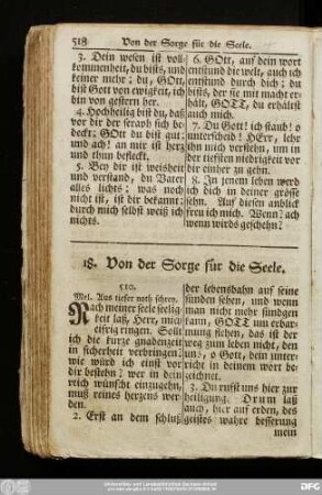 18. Von der Sorge für die Seele.