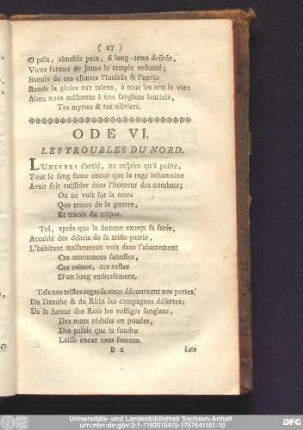 Ode VI. Les Troubles Du Nord.
