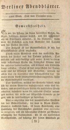 55tes Blatt. Den 3ten December 1810.