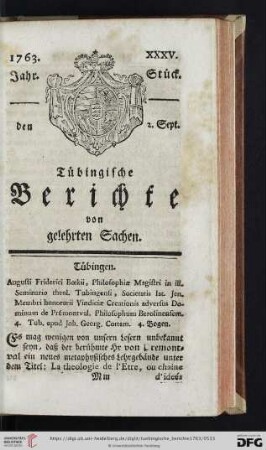 [XXXV.-XXXIX. Stück] (September 1763)