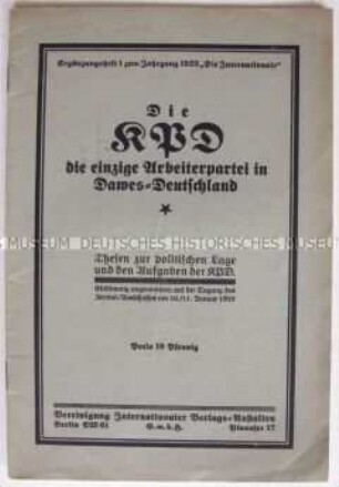 Dokumentation zur Tagung des Zentralausschusses der KPD im Januar 1925