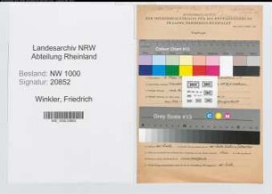 Entnazifizierung Friedrich Winkler, geb. 10.05.1910 (Verw.Inspektor)
