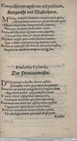 Praefectus Cybariis. Der Proviantmeister.