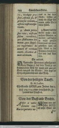 Von der heiligen Tauffe