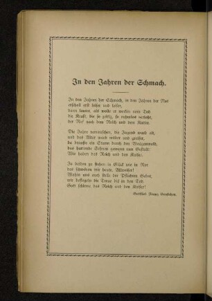 In den Jahren der Schmach.