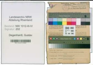 Entnazifizierung Gustav Degenhardt , geb. 06.06.1889 (Verwaltungsinspektor)