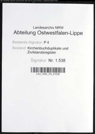 Kirchenbuchduplikate der katholischen Gemeinde (GHT 1838-1840). (Gemeinde: Benninghausen, katholische Gemeinde)