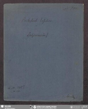 Presbyterol. Lusatica Spitzkunnersdorf - Bibliothek der Oberlausitzischen Gesellschaft der Wissenschaften Görlitz, L IV 345a - UB Wrocław, Akc. 1948/194