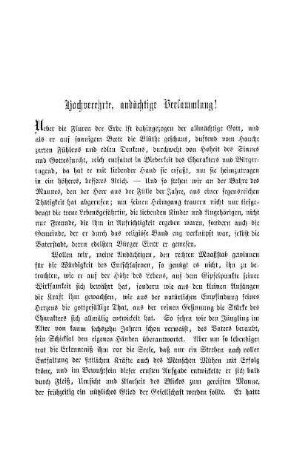 Hochverehrte, andächtige Versammlung!