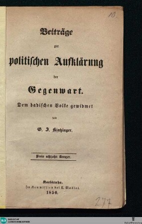 Beiträge zur politischen Aufklärung der Gegenwart