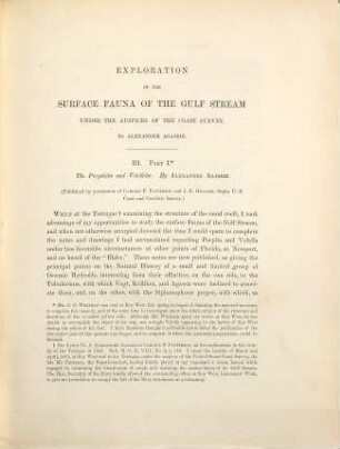 Exploration of the surface fauna of the Gulf Stream under the auspices of the Coast Survey, 3,1. The Porpitidae and Velellidae