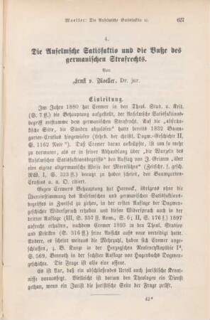627-634 Die Anselmsche Satisfactio und die Buße des germanischen Strafrechtes