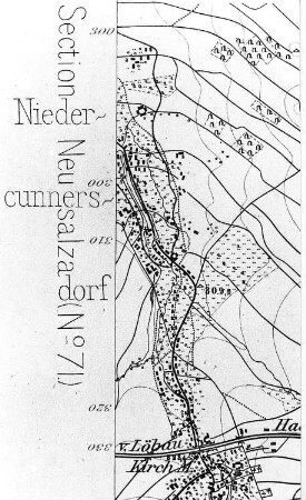 Niedercunnersdorf. Meßtischblatt, Sekt. Löbau, 1884
