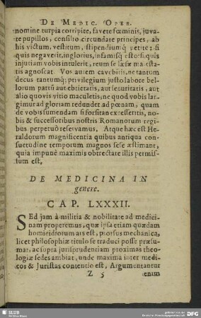 De Medicina In genere. Cap. LXXXII.